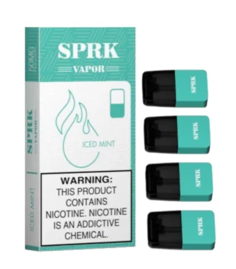 SPRK VAPOR Iced Mint Pod Pre filled Disposable (Pack of 4)