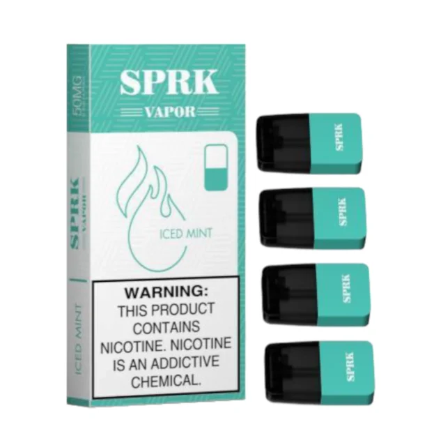 SPRK VAPOR Iced Mint Pod Pre filled Disposable (Pack of 4)