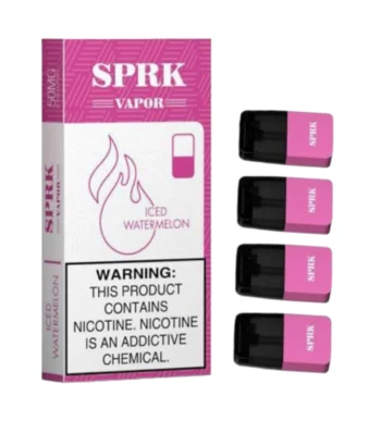 SPRK VAPOR Iced Watermelon Pod Pre filled Disposable (Pack of 4)