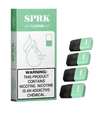 SPRK VAPOR Lemon Mint Pod Pre filled Disposable (Pack of 4)