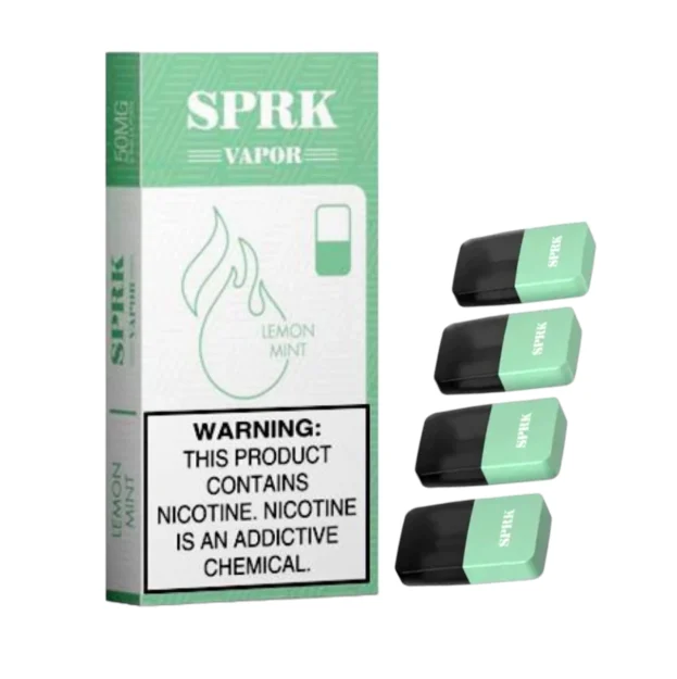 SPRK VAPOR Lemon Mint Pod Pre filled Disposable (Pack of 4)