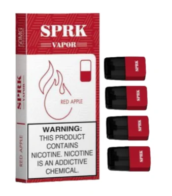 SPRK-VAPOR-Red-Apple-Pod-Pre-filled-Disposable-Pack-of-4